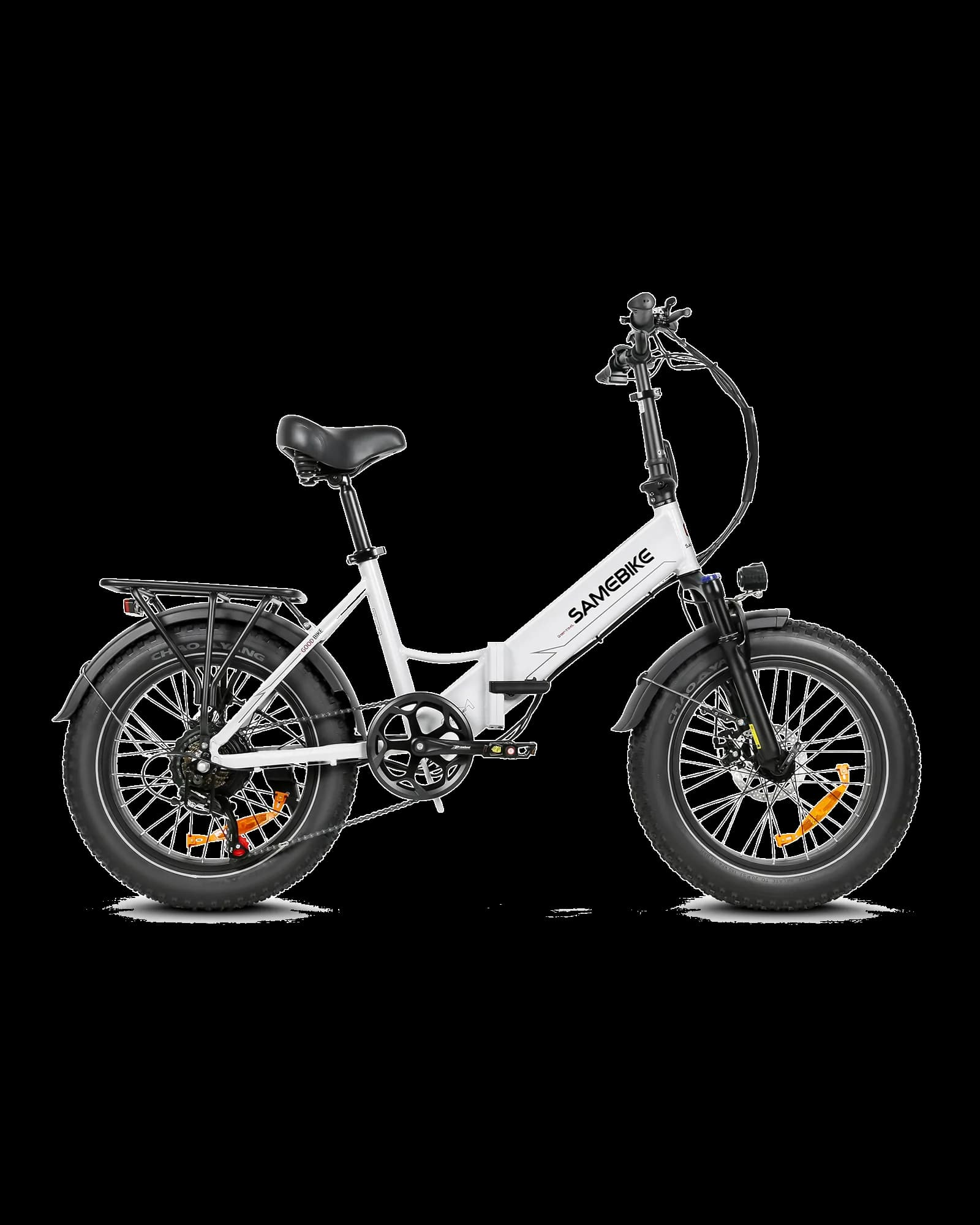 LOTDM200-II 750w folding fat-tyre with nfc keyless start in white, side view