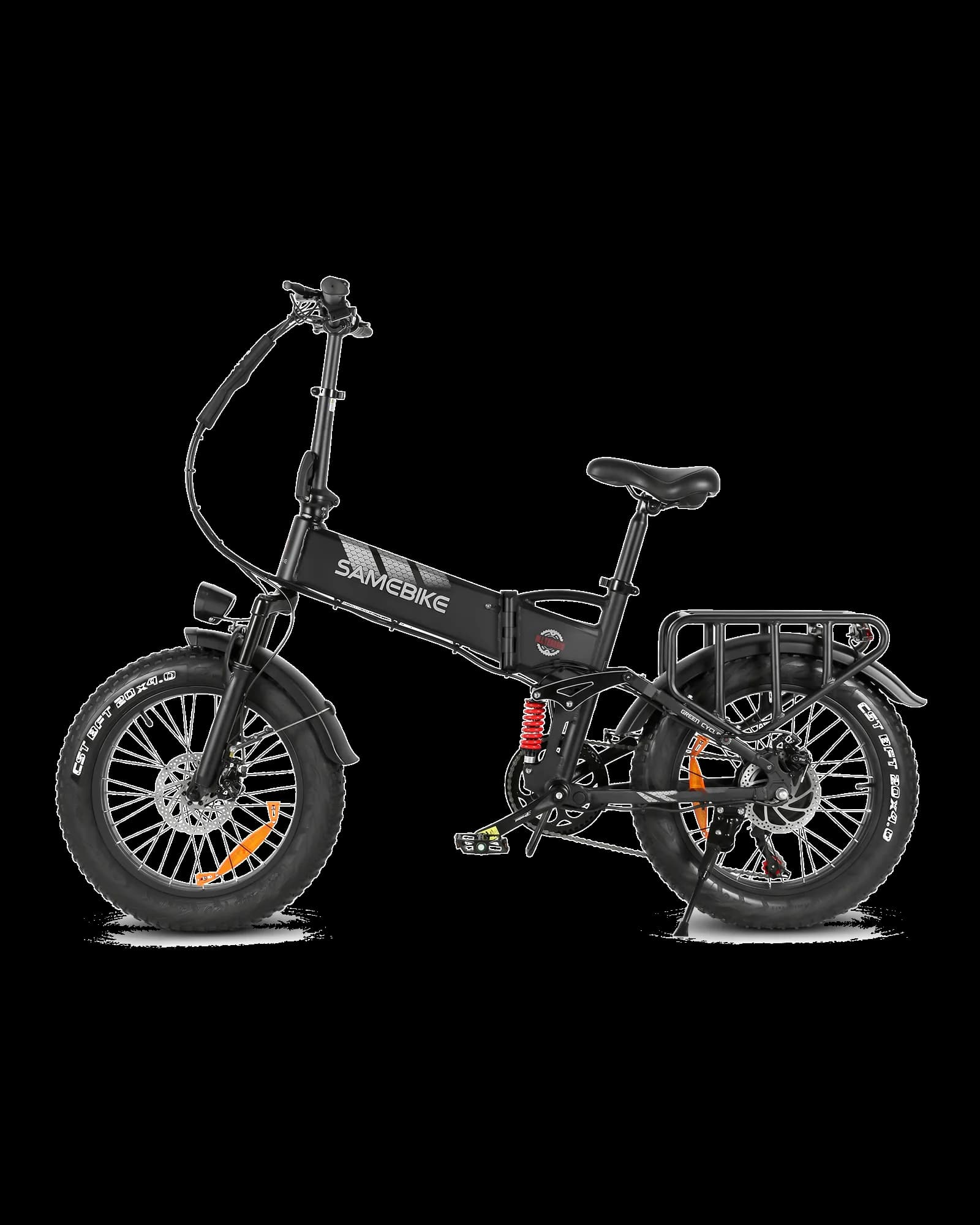 RS-A02 Pro 1000w folding fat-tyre in black, side view