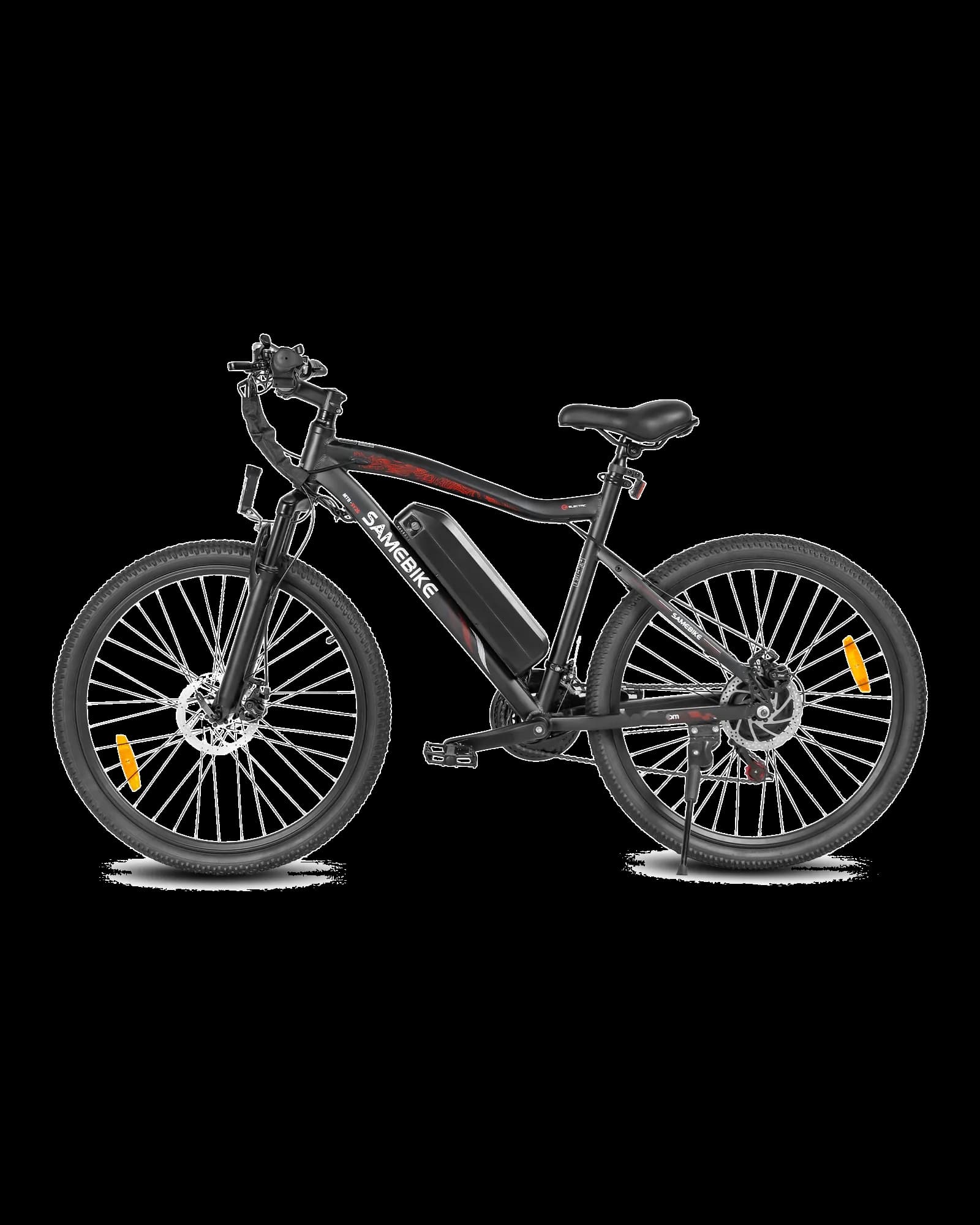 SY26-II 21-speed 26-inch mountain e-bike in black, side view